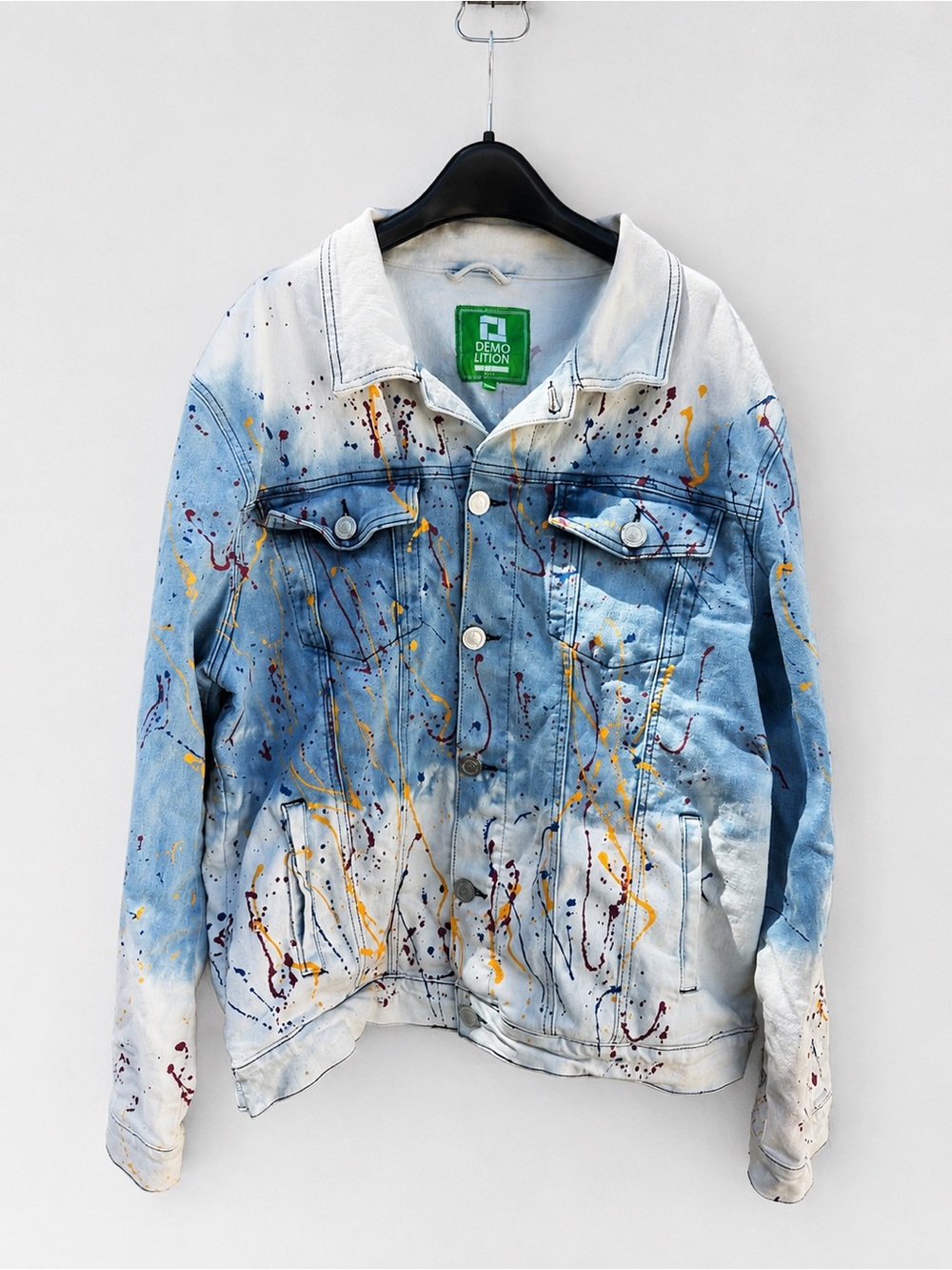 DemoLition VintagePaint-Splatter Denim Jacket – Used, Good Condition Size Large